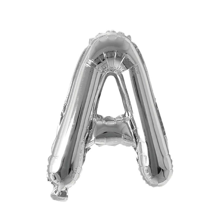 Mini 16" Air-Fill Only Letter Mylar Balloon • Silver A