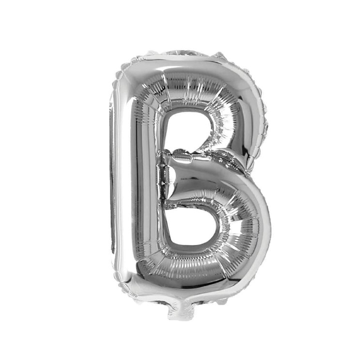 Mini 16" Air-Fill Only Letter Mylar Balloon • Silver B
