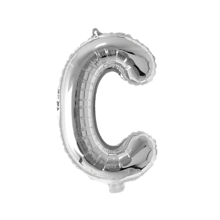 Mini 16" Air-Fill Only Letter Mylar Balloon • Silver C