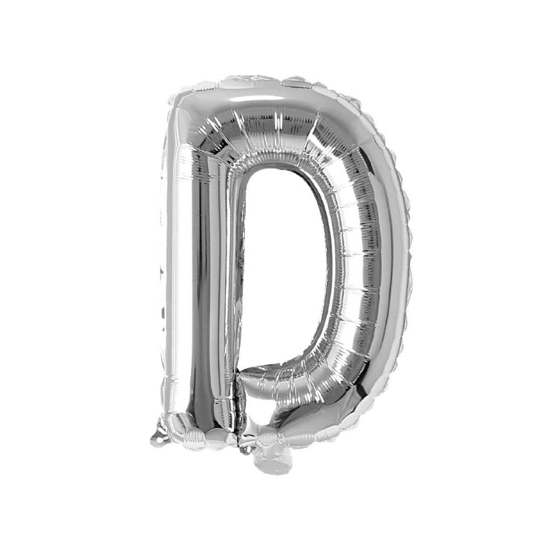 Mini 16" Air-Fill Only Letter Mylar Balloon • Silver D