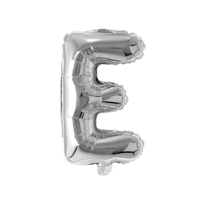 Mini 16" Air-Fill Only Letter Mylar Balloon • Silver E