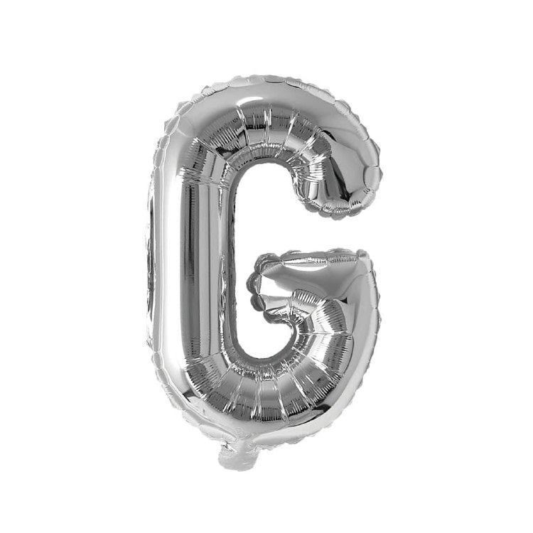 Mini 16" Air-Fill Only Letter Mylar Balloon • Silver G