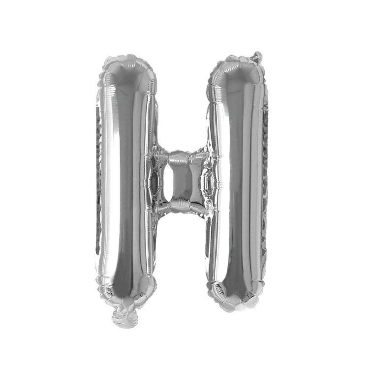 Mini 16" Air-Fill Only Letter Mylar Balloon • Silver H