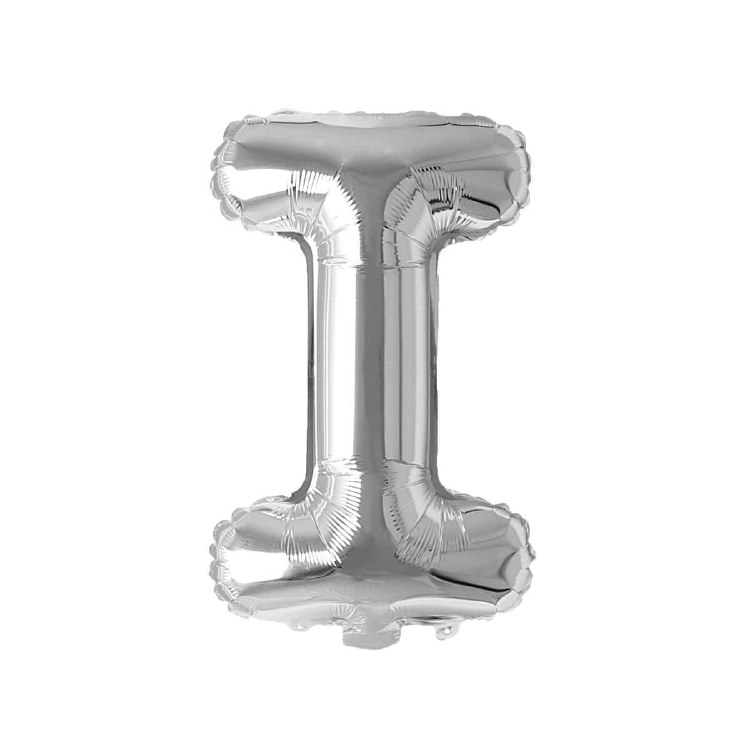 Mini 16" Air-Fill Only Letter Mylar Balloon • Silver I