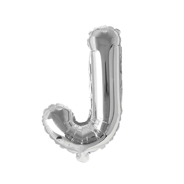 Mini 16" Air-Fill Only Letter Mylar Balloon • Silver J