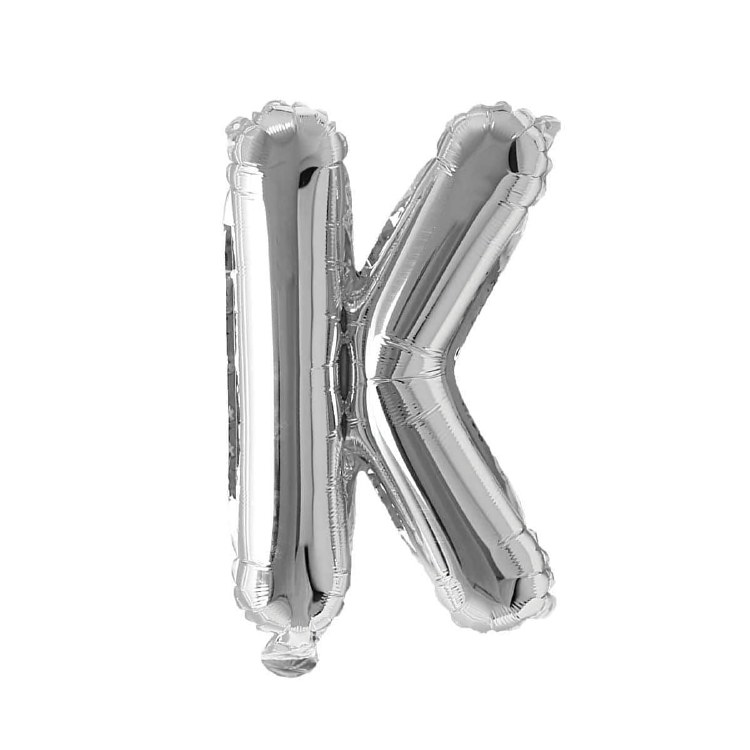 Mini 16" Air-Fill Only Letter Mylar Balloon • Silver K