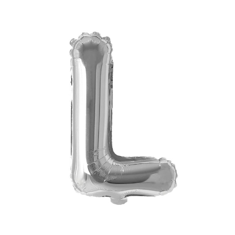 Mini 16" Air-Fill Only Letter Mylar Balloon • Silver L