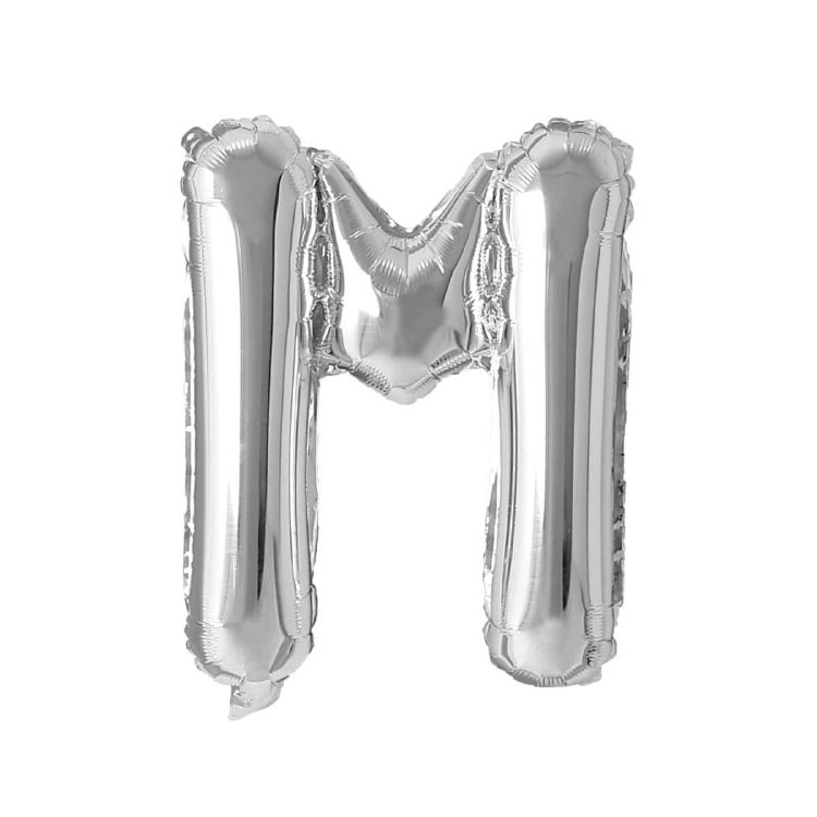 Mini 16" Air-Fill Only Letter Mylar Balloon • Silver M