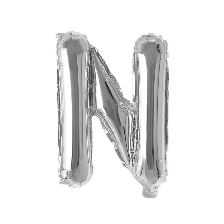 Mini 16" Air-Fill Only Letter Mylar Balloon • Silver N