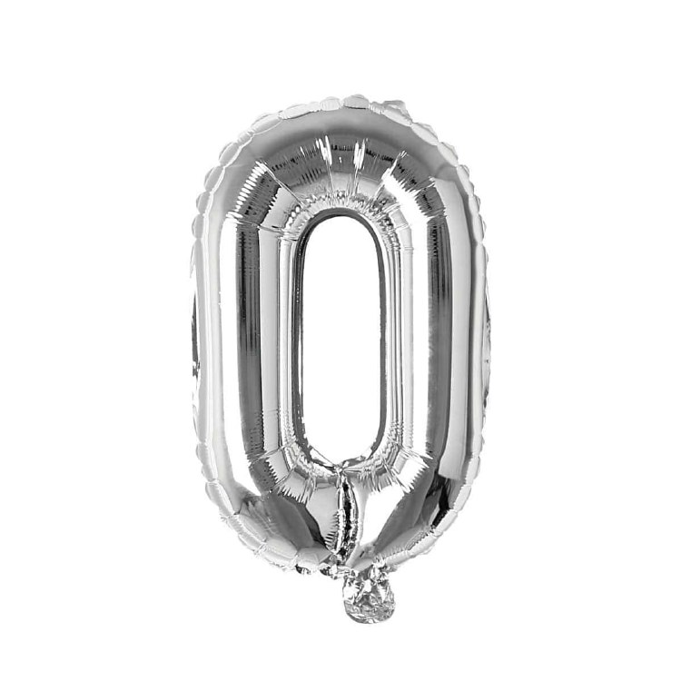 Mini 16" Air-Fill Only Letter Mylar Balloon • Silver O