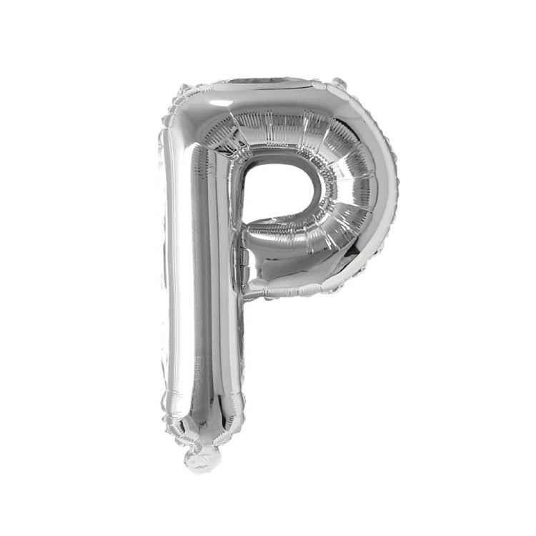 Mini 16" Air-Fill Only Letter Mylar Balloon • Silver P
