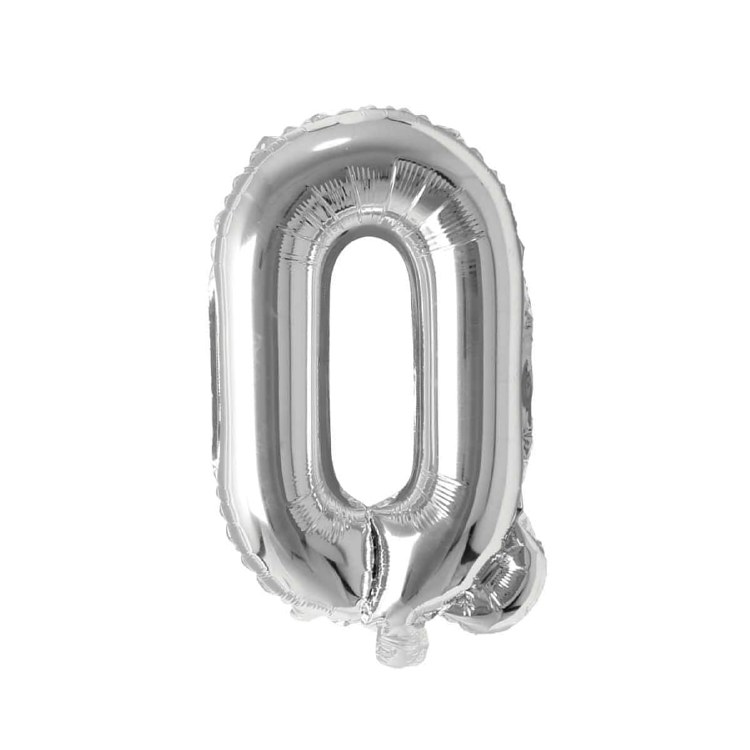 Mini 16" Air-Fill Only Letter Mylar Balloon • Silver Q