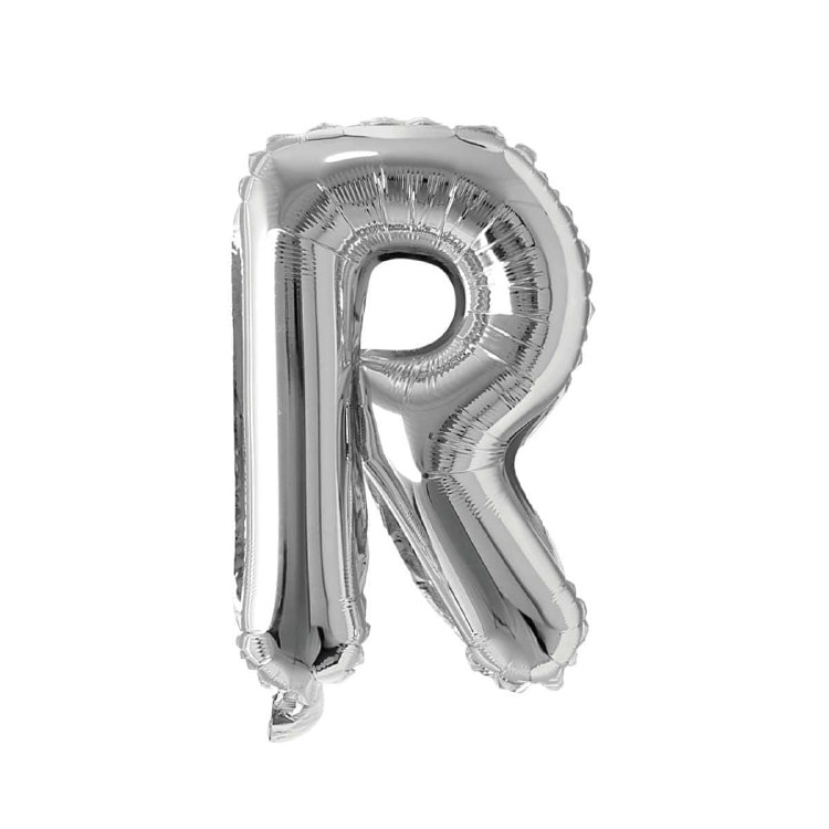 Mini 16" Air-Fill Only Letter Mylar Balloon • Silver R