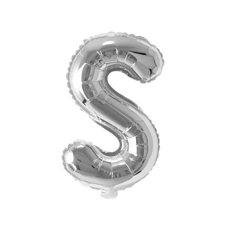 Mini 16" Air-Fill Only Letter Mylar Balloon • Silver S