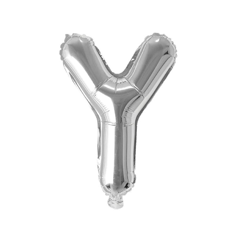Mini 16" Air-Fill Only Letter Mylar Balloon • Silver Y
