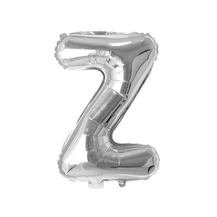 Mini 16" Air-Fill Only Letter Mylar Balloon • Silver Z