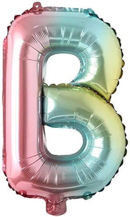Mini 16" Air-Fill Only Letter Mylar Balloon • Pastel Rainbow B