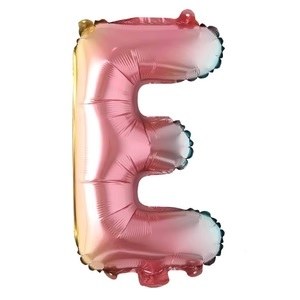 Mini 16" Air-Fill Only Letter Mylar Balloon • Pastel Rainbow E