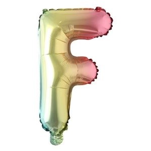 Mini 16" Air-Fill Only Letter Mylar Balloon • Pastel Rainbow F