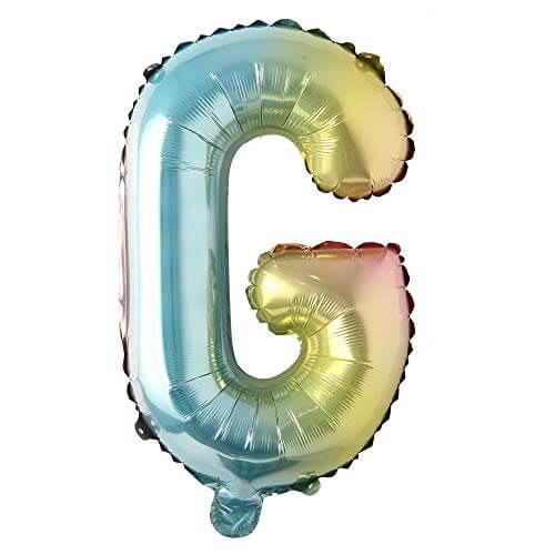 Mini 16" Air-Fill Only Letter Mylar Balloon • Pastel Rainbow G