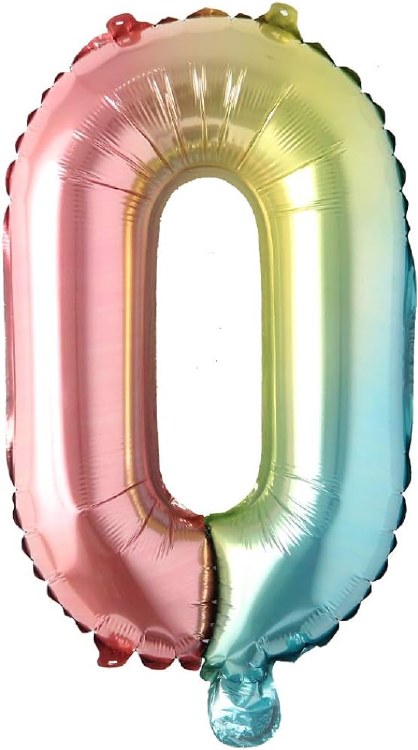 Mini 16" Air-Fill Only Letter Mylar Balloon • Pastel Rainbow O