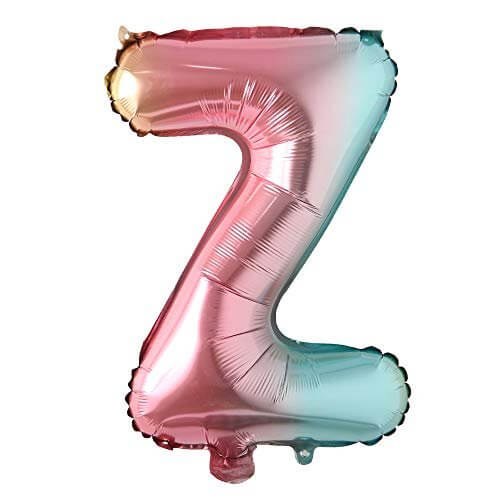 Mini 16" Air-Fill Only Letter Mylar Balloon • Pastel Rainbow Z