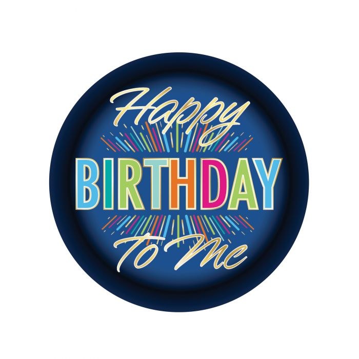 Button Happy Birthday Blue