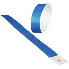 Wristbands Tyvek 100ct Blue
