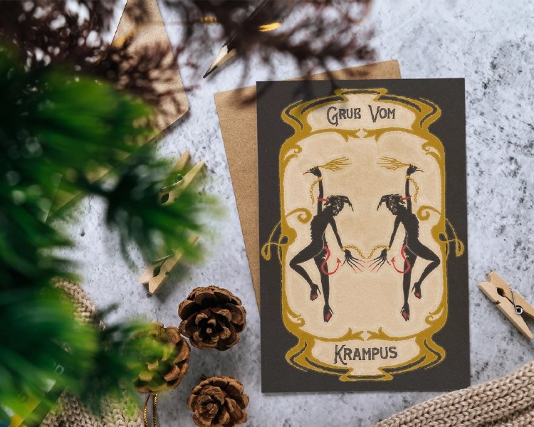Gruss Vom Krampus Card • BLANK INSIDE