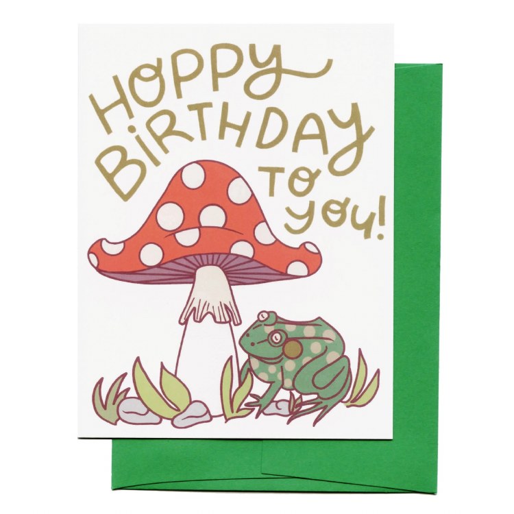 Card Hoppy Birthday Frog Mushroom Champion Party Supply