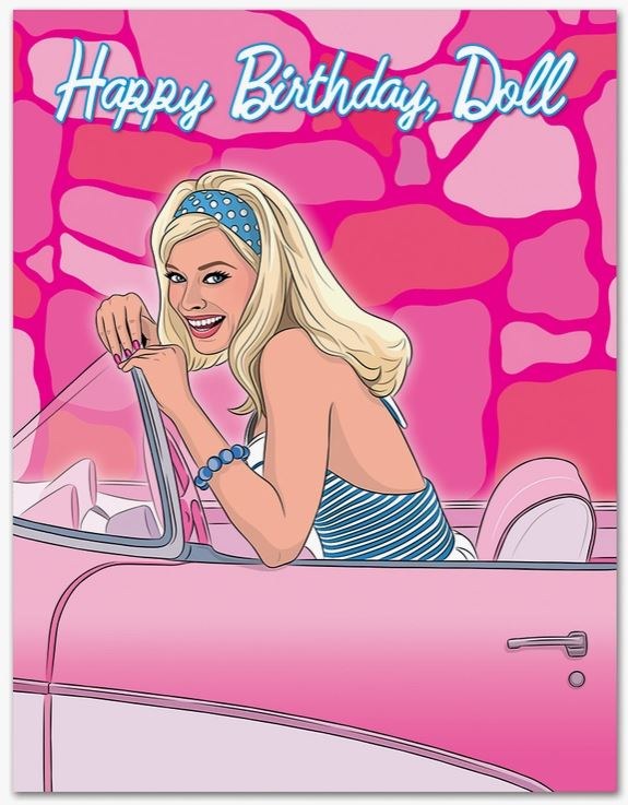 Happy Bday Doll Margot Barbie Card