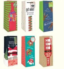 Bottle Gift Bag Xmas Asst.