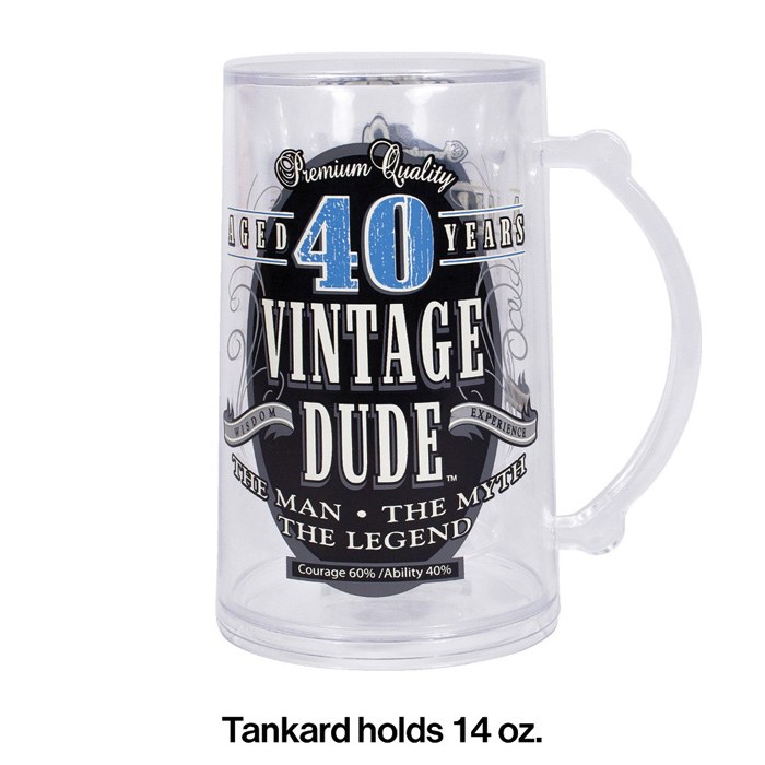 Vintage Dude 40 Tankard Mug