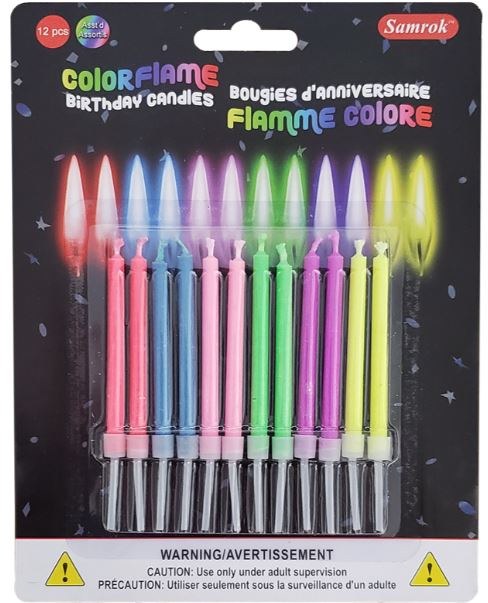 Candles Colored Flame 24pk