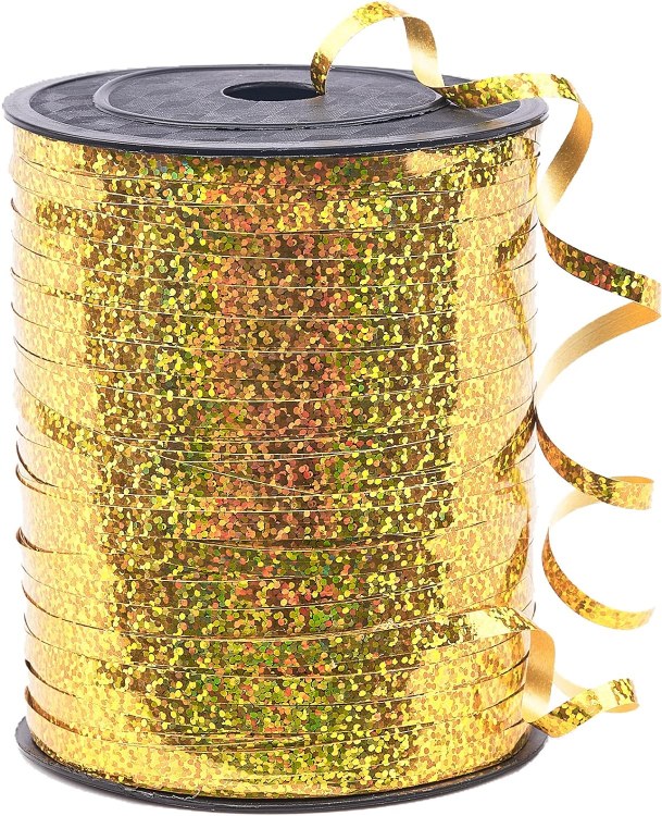 Curling Ribbon Holographic Gold