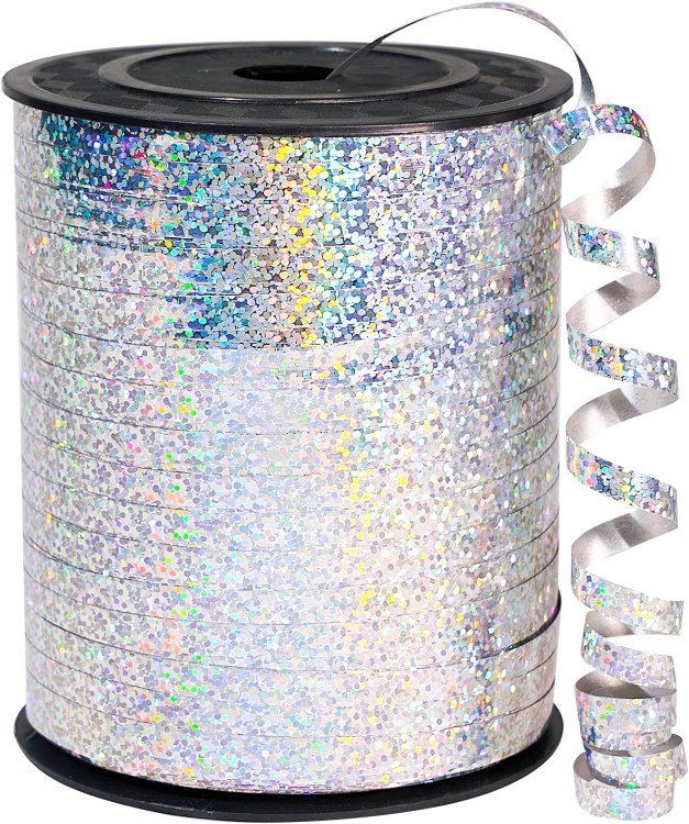 Curling Ribbon Holographic Silver