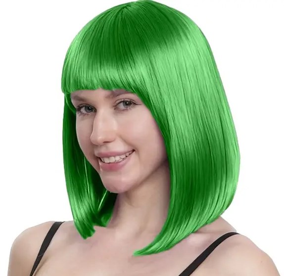 Wig Long Bob Green