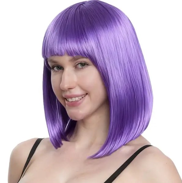 Wig Long Bob Purple