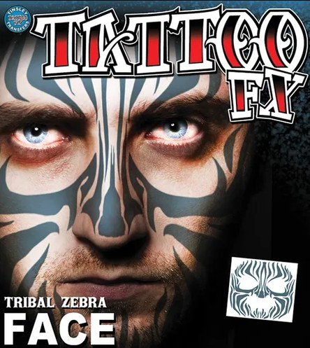 TattooFX Zebra Face Tattoos