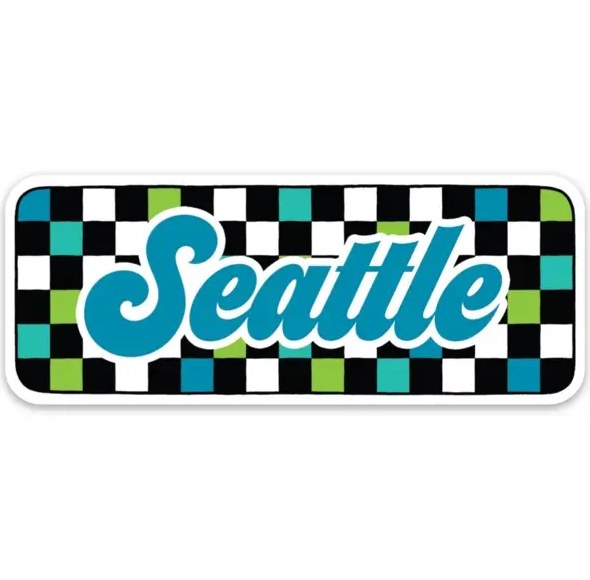 Sticker Seattle Checkered
