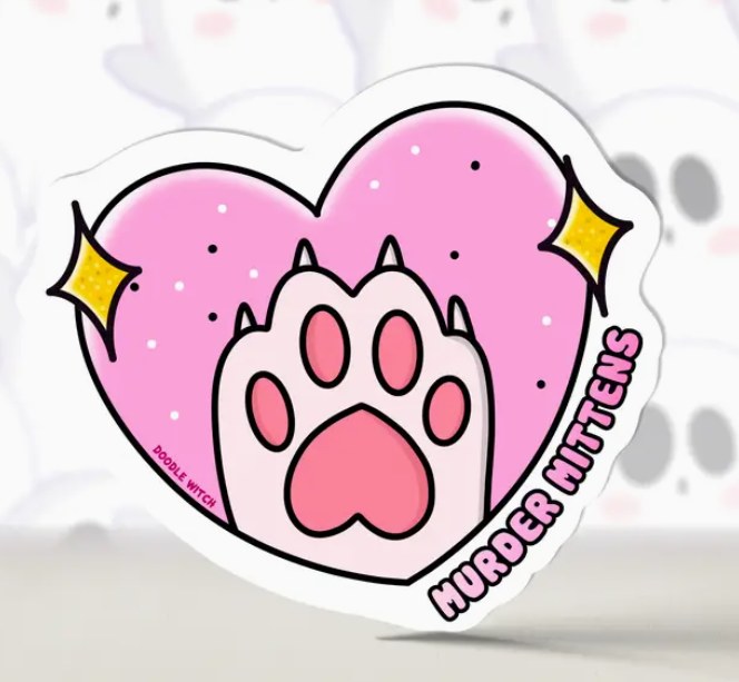 Sticker Murder Mittens
