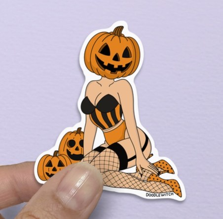 Sticker Pumpkin Pin Up