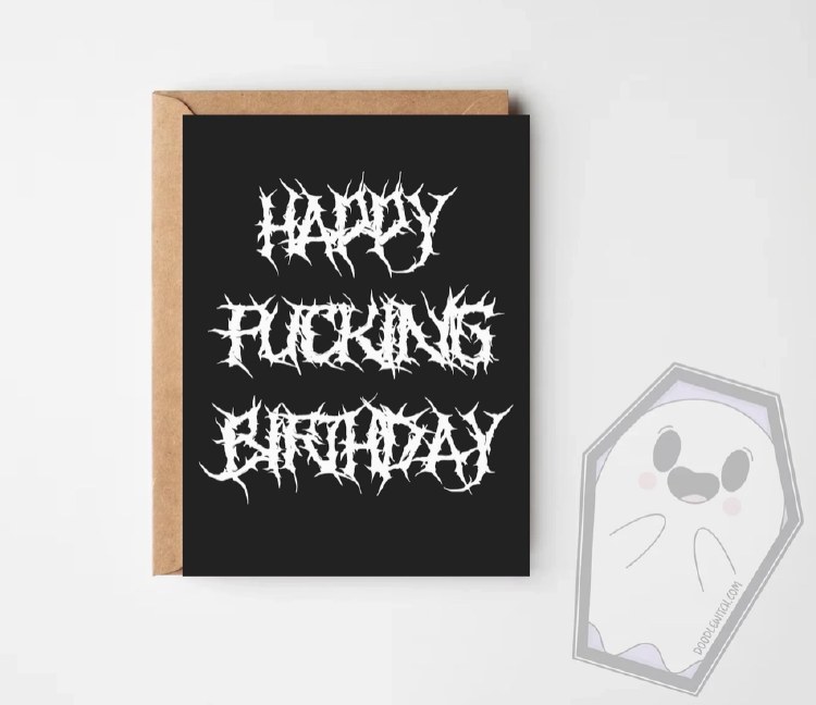 Card Happy Birthday Metal Text