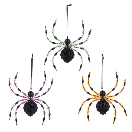 Spider Beaded Ornaments Asst