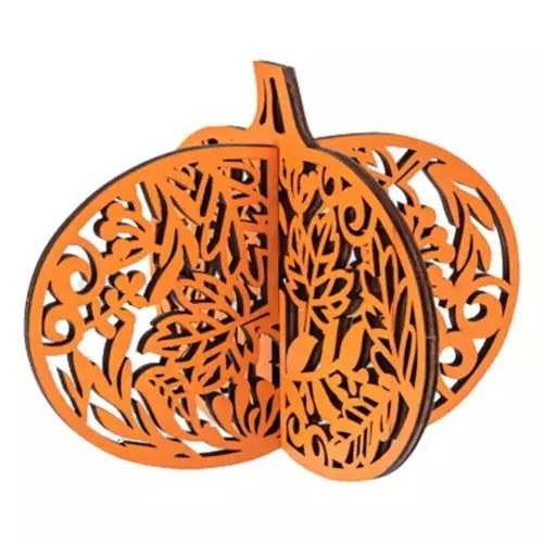 Lasercut Pumpkin Decor Small Orange