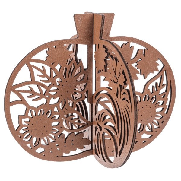 Lasercut Pumpkin Decor Large Brown