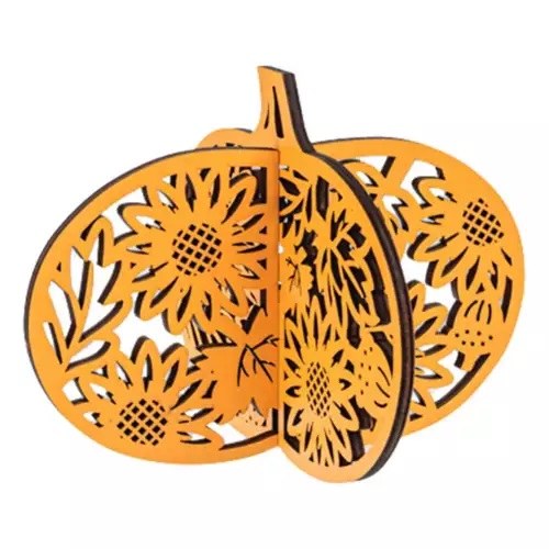 Lasercut Pumpkin Decor Large Orange