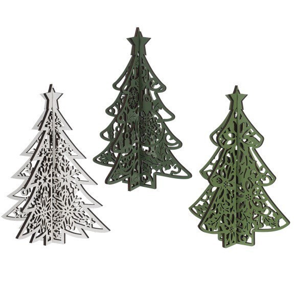 Lasercut Christmas Tree Figurine Asst