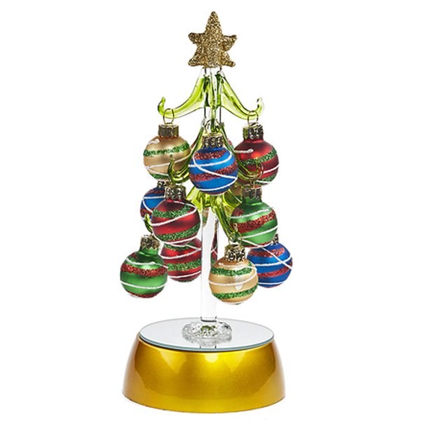 Spinning Light Up Tree ~ Stripes/8" Tall