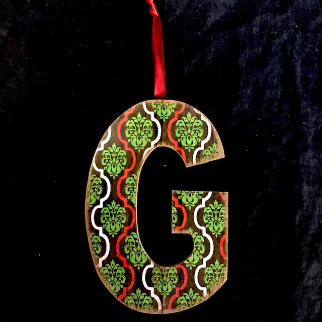 Merry Initials Ornament ~ G